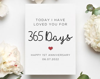 Personalized 1st Anniversary Card For Boyfriend, First Anniversary Card for Him, 1 Year Anniversary Gift For Boyfriend, Card From Girlfriend