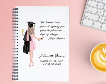 Daughter Graduation Personalized Notebook, College Graduation Custom Gift, Highschool Graduation Spiral Notebook, Bestie Grad Journal