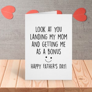 Stepdad Fathers Day Card, Funny Step Dad Happy Fathers Day Gift, Look at You Stepfather Gift From Bonus Son, Bonus Dad Card image 5