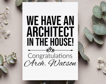 Personalized Architect Graduation Card, New Architect Card, Architecture School Card, Daughter Graduation Gift, Architect Gift