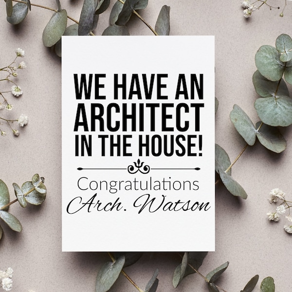 Personalized Architect Graduation Card, New Architect Card, Architecture School Card, Daughter Graduation Gift, Architect Gift