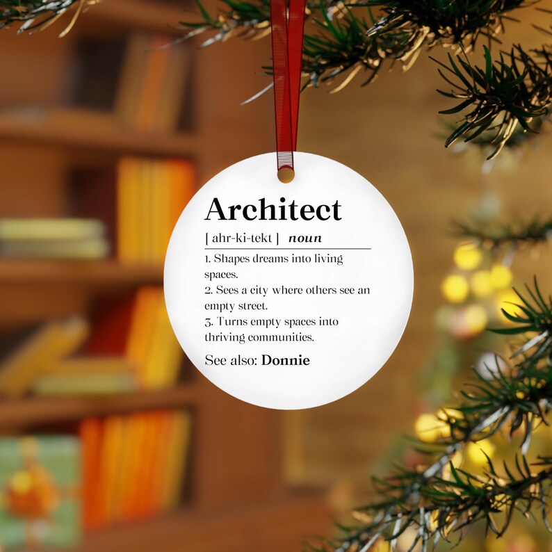 Personalized Architect Definition Ornament, Architecture for Him Gift