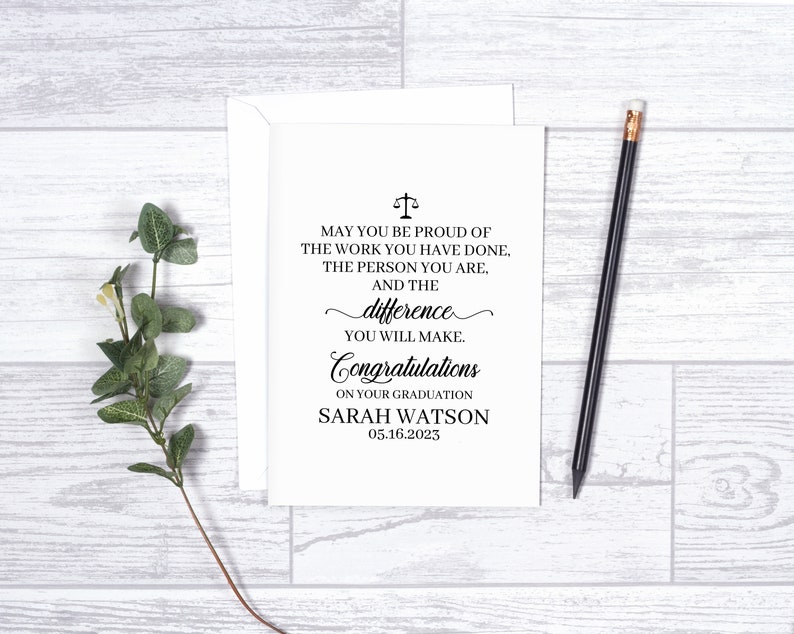 Law School Graduation Card For Daughter, Lawyer Graduation Gift, Personalized Gifts For Attorney, New Lawyer Graduation Gift For Women image 3