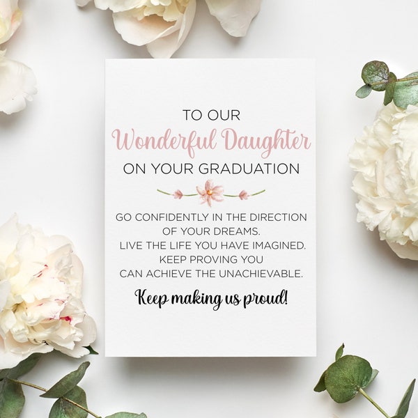 Daughter Graduation Card, Daughter Graduation Gift from Parents, Graduation Gift For Her, High School Graduation Gift, College Grad Gift