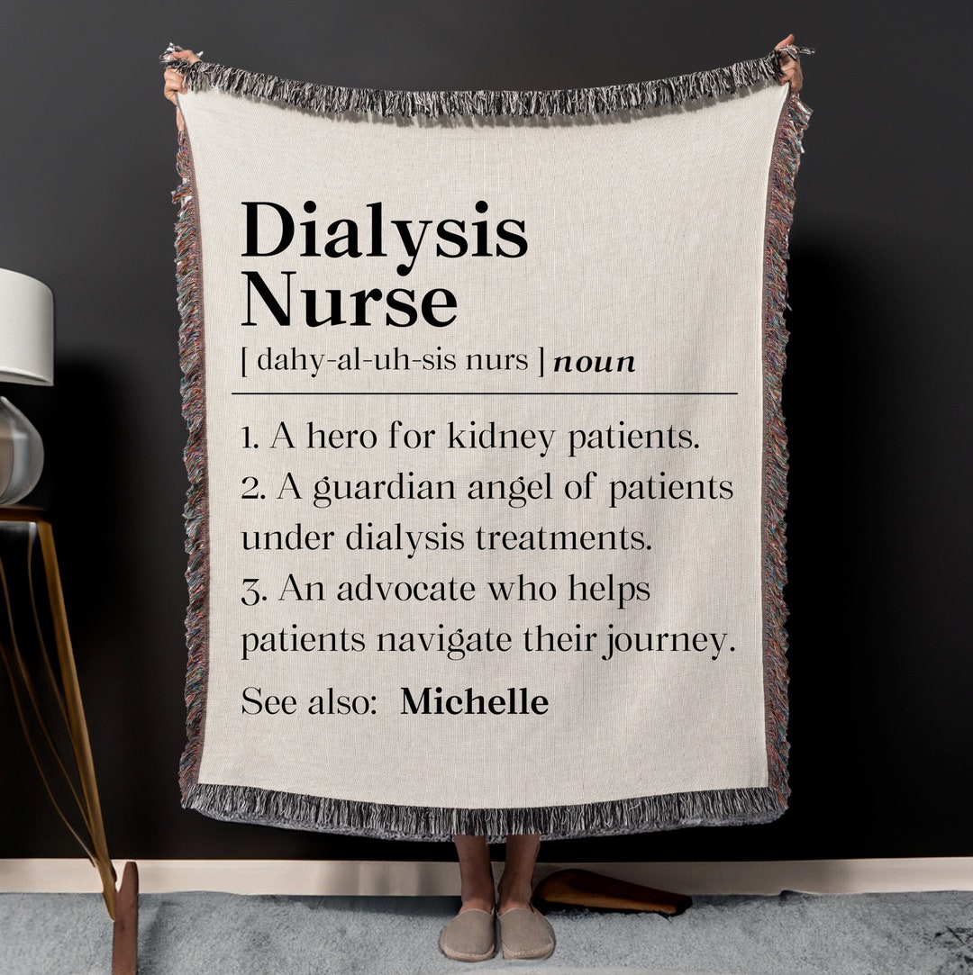 Personalized Dialysis Nurse Woven Blanket, Custom Dialysis Nursing