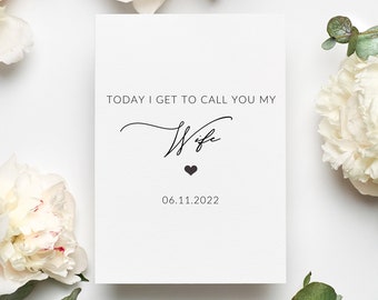 Personalized To My Wife Card, Wedding Day Card, Card For Bride, To My Wifey Card, Card From Groom, Soon To Be Married Card, Wedding Gift