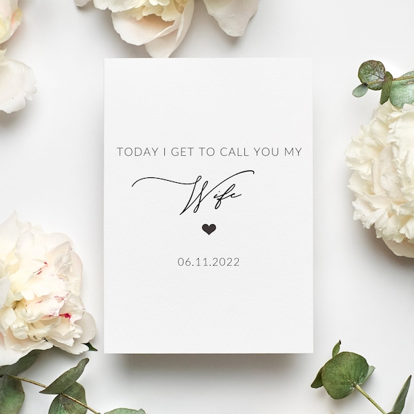 Personalized To My Wife Card, Wedding Day Card, Card For Bride, To My Wifey Card, Card From Groom, Soon To Be Married Card, Wedding Gift
