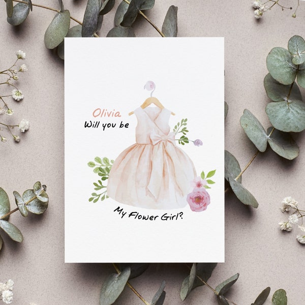 Personalized Flower Girl Proposal Card, Niece Card, Will You Be My Flower Girl Card, Flower Girl Gift, Flower Girl Proposal Gift From Bride