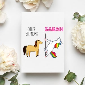 Personalized Stepmom Mother&#39;s Day Card, Funny Bonus Mom Mothers Day Card, Funny Step Mom Gift. Stepmom Mother&#39;s Day Gift, Stepmom Gift