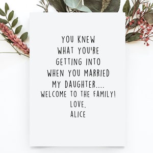 Funny Son In Law Birthday Card, Son In Law Gift From Mother In Law, Son In Law Wedding Day Gift, Son In Law Wedding Gift, Son In Law Wedding