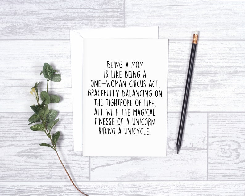Being A Mom Card, Mom Appreciation Gift, Funny Mother's Day Greeting Card, Mom Birthday Folded Card, Being A Mom Gift image 4
