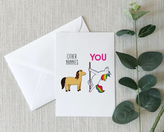 Nanny Card, Nanny Birthday Greeting Card, Nanny Thank You Birthday