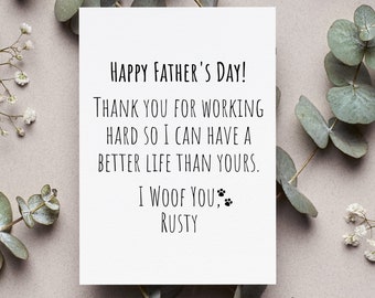 Personalized Happy Fathers Day From Dog Card, Funny Dog Dad Card, Dog Dad Father’s Day Gift, Dog Dad Card, Gift From Dog, Fur Dad Gift