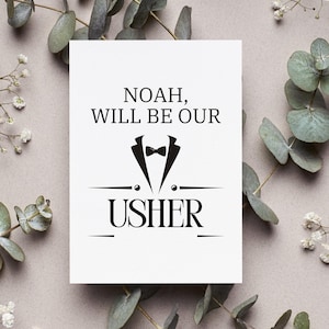 Personalized Wedding Usher Proposal Card, Will You Be Our Usher Gift, Usher Asking Greeting Card, Custom Wedding Party Proposal Folded Card