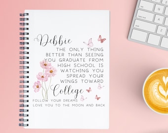 Personalized Daughter Leaving For College Notebook, Niece  Going To College Gift, Granddaughter College Spiral Notebook