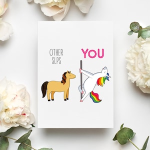 Funny Slp Card, Slp Gift, Speech Language Pathologist Card, Speech Therapist Thank You Greeting Card, Speech Pathologist Card