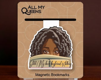 Book Boyfriend is Talking Magnetic Bookmark, Black Woman Who Loves to Read, Book Accessory, African American Book Lover, Bookworm, Book Club