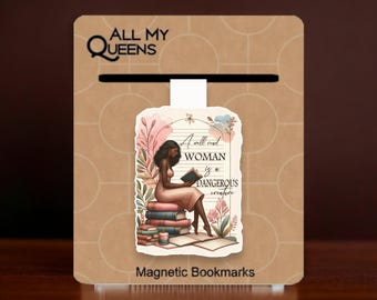 Well Read Black Woman Magnetic Bookmark, Black Woman Who Loves to Read, African American Book Lover, Book Club, Cute Bookmark Affirmation