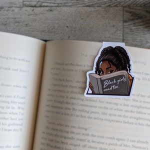 Black Girls Read Too Magnetic Bookmark, Black Woman Who Loves to Read, Book Accessory, African American Book Lover, Bookworm, Book Club image 2