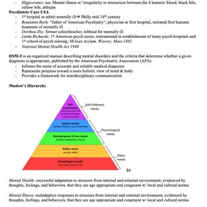Mental Health Complete Class Study Guide