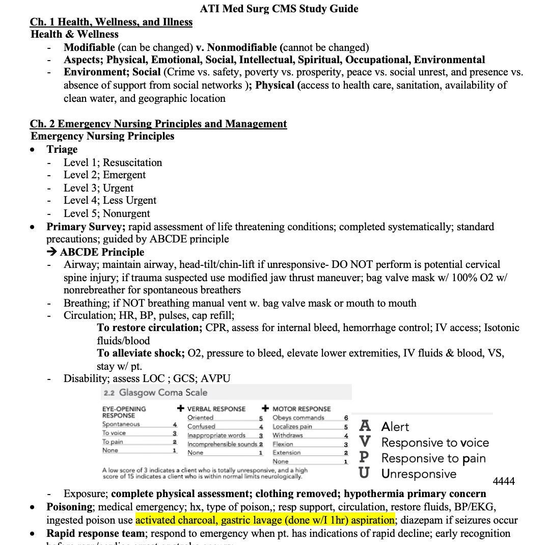 Get a Level 2 or Higher Adult Medical Surgical ATI CMS Comprehensive