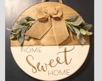 Homemade Home Sweet Home door hanger! FREE SHIPPING! Perfect gift!