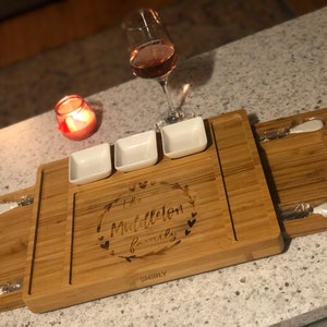 Hand personalized charcuterie board Wood burned design FREE SHIPPING Perfect for the Holidays image 1