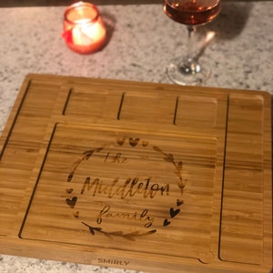 Hand personalized charcuterie board Wood burned design FREE SHIPPING Perfect for the Holidays image 2