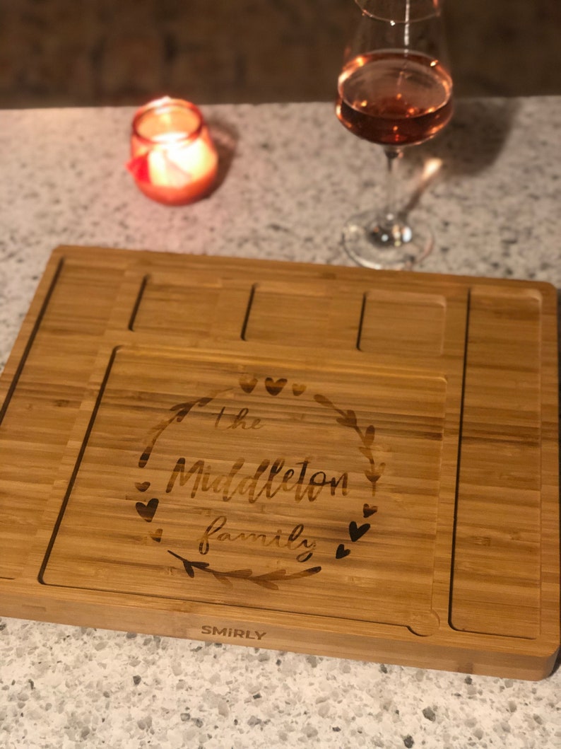 Hand personalized charcuterie board Wood burned design FREE SHIPPING Perfect for the Holidays image 2