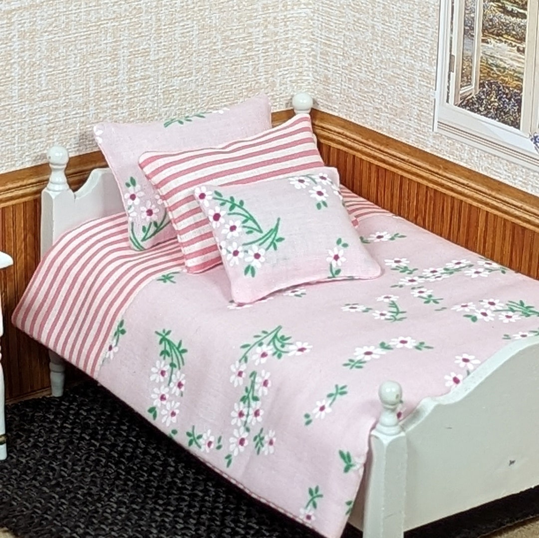 Dolls House Single Bedding Fully Reversible Contrasting Pink Etsy UK