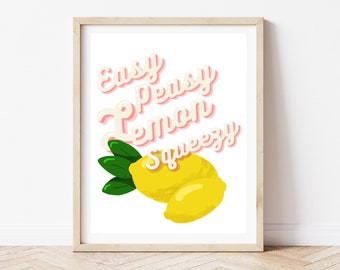 Druckbare Wandkunst Easy Peasy Lemon