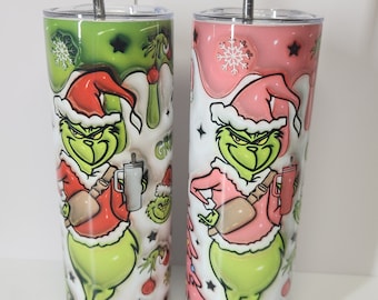 Pink Grinch Stanley 40oz Tumbler Grinchmas Quencher With Handle - The best  gifts are made with Love