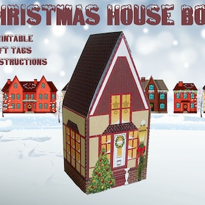 Printable Christmas House Box