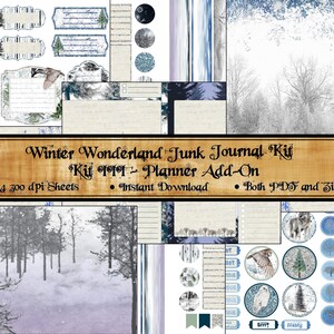 Christmas Junk Journal Kit, Winter Printable Journal Ephemera, Scrapbooking, Collage, Digital Printable, Paper Craft, Planner