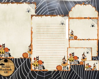 Printable Gothic Halloween Stationery: Letter Writing Paper & Envelopes (Digital Download)