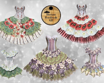 Origami Dress Printable Kit: Purple Empress & Poppy Princess (Digital Download)