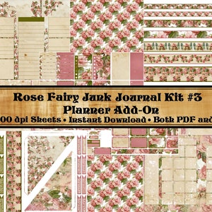 Vintage Rose Fairy Junk Journal Kit III, Printable Planner Ephemera, Scrapbooking, Collage, Digital Printable, Paper Craft, Download