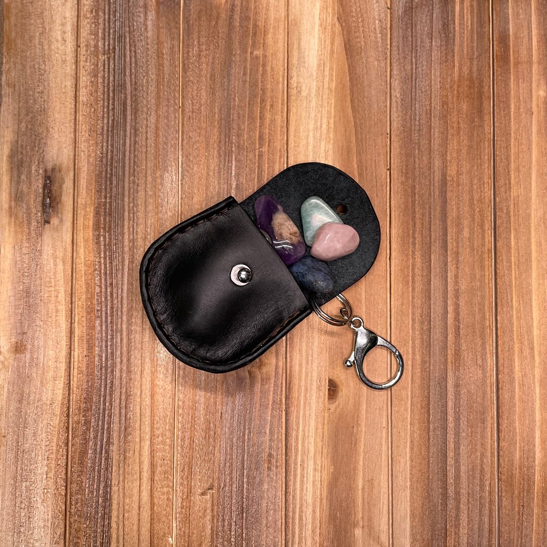 Crystal Keychain Pouch, Holds 810 Small Crystals, Crystal Protection, Fathers Day, Labor Day