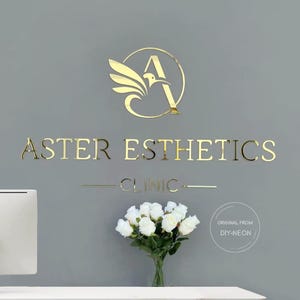 Large Business Sign for Wall , Custom Acrylic Lobby sign, Reception Logo Sign, Beauty Salon Sign, Laser Cut Logo Sign, 3D Business Sign,