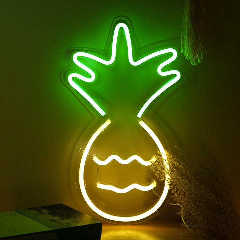 Pineapple Neon Light LED Sign Lights for Wall Mount Etsy