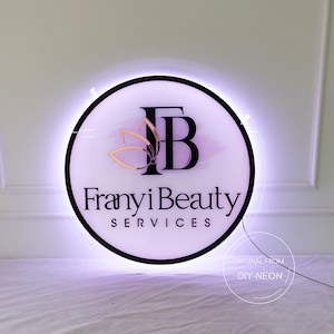 Custom RGB acrylic sign Led round acrylic sign for nail salon logo beauty salon logo dental logo sign boutique logo sign brow logo