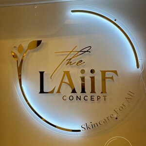3D Round Business Logo Sign | Custom Acrylic Business Sign | Salon Decor | Salon Sign | Office Storefront | Wall Sign