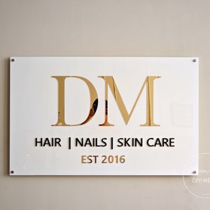 Custom Acrylic Sign | Acrylic Logo Sign | Business Sign | Salon Decor Sign | Logo Sign | Custom rectangle Logo Sign | Beauty salon sign
