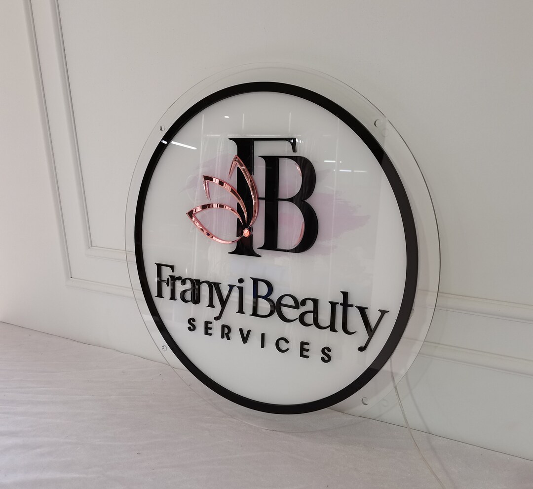 Custom Acrylic Sign Round Acrylic Sign for Nail Salon Logo Beauty Salon ...