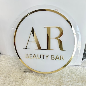 Custom acrylic sign round acrylic sign for nail salon logo beauty salon logo dental logo sign boutique logo sign brow logo nail salon