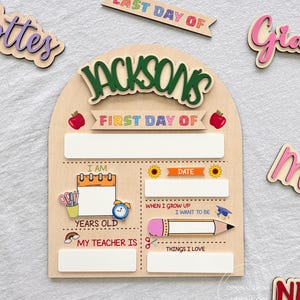 Customized First And Last Day School Sign,Back to School Sign, Kindergarten 1st Day of School Sign, First Day School Wooden School Board