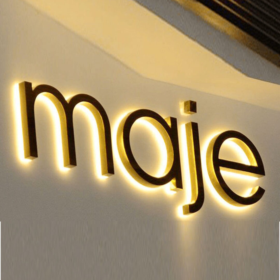 Custom Stainless Steel Logo Sign Illuminated Logo Sign Etsy