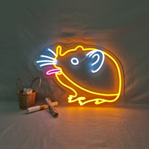 Elephant shrew yawning neon sign led cut animal neon sign personalized Birthday gifts