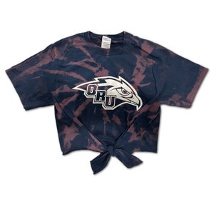 ORU -up-cycled-bleach dyed-crop with tie in front-Small