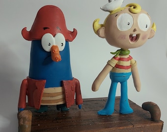 Handmade Flapjack Collectible Figurine - Cartoon Network Nostalgia - Unique Whimsical Sculpture - Cartoon Art"